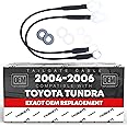 Tailgate Cable Replacement Set, Rear Driver & Passenger Side - Compatible with 2004-2006 Toyota Tundra Pickup - Tail Gate Support Cable Straps, Metal 17-15/16" Long - OEM 65770-0C040, 65770-0C050