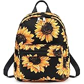 Sunflower Mini Backpack Women Girls, Small Backpack Purse for Adults Teens Kids School Travel (Black)