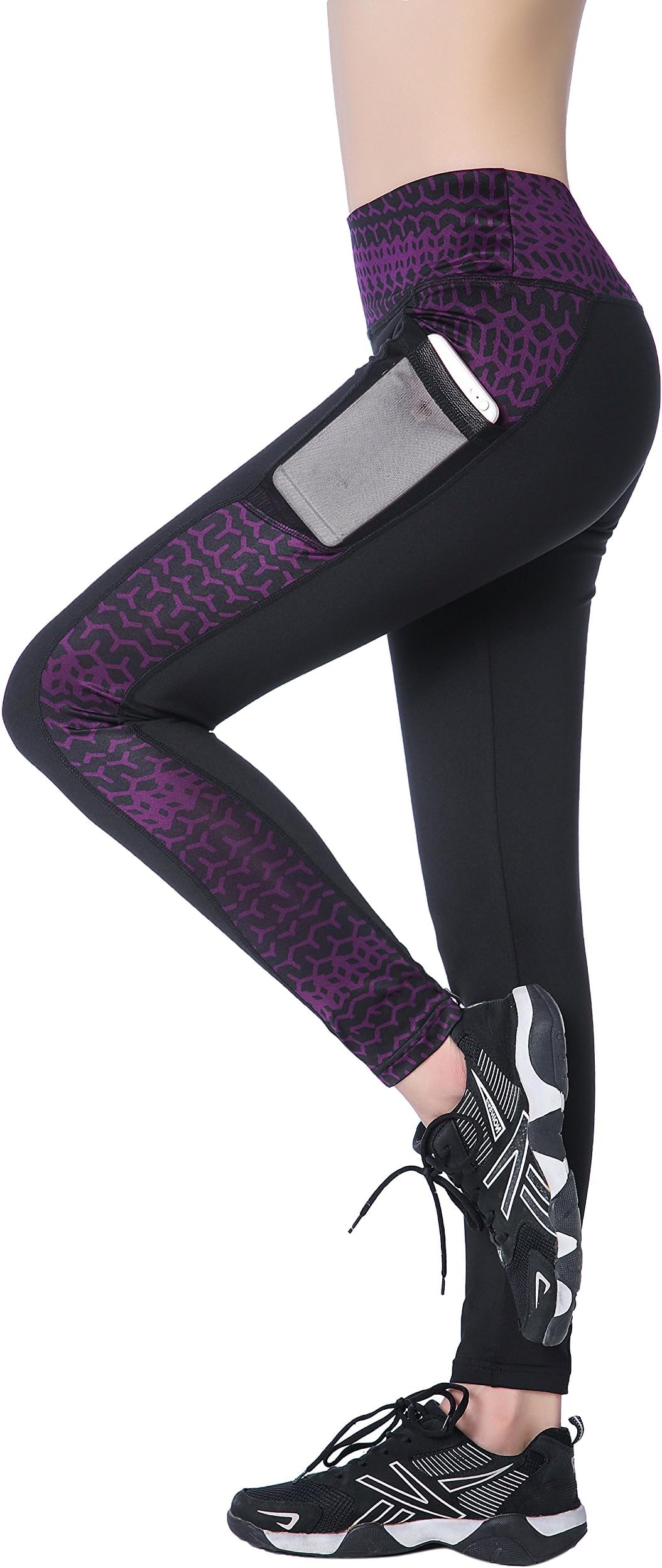 EAST HONG Women's Yoga Leggings Running Pants Active Workout Leggings with Side Pocket