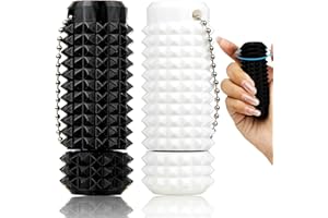 XIAWALANGZHUO 2 Pcs Little Ouchies Pain Fidget, Rotate Pain Stim Fidget Toys for Adults to Stress Relief, 3D Printed Spiky Grippie Stim Keychain Anxiety Relief (Black,White)