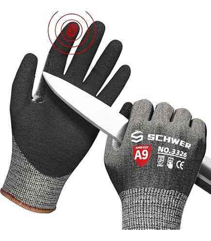 Forcefield Cut Resistant Glove, Aramid Fibre Palm Coated With Blue Crinkle Latex