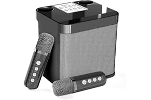ARESRORA Karaoke Machine with 2 Microphones,Karaoke Machine for Adults and Kids,Portable Mini Karaoke Speaker PA System,Support Bluetooth/USB/AUX/TF, Karaoke Kit for TV,Home Party, Meeting,Outdoor (Black)