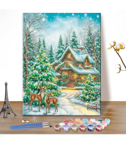 Lxmsja Noël Peinture Numero Adulte avec Cadre, Peinture par Numero Chien, Peinture Acrylique Numéro d'art avec 3 Pinceaux, Loisirs Créatifs Adultes Lxmsja Noël Peinture Numero Adulte avec Cadre, Peinture par Numero Chien, Peinture Acrylique Numéro d'art avec 3 Pinceaux, Loisirs Créatifs Adultes