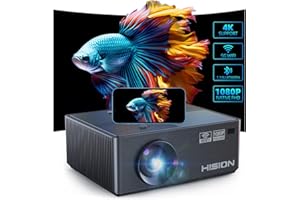 Projector 4K WiFi Bluetooth Outdoor: HISION 5G Wireless Projectors Full HD 1080P Movie Gaming 10000L Outdoor Video Home Theater iPhone Compatible with TV Stick Phone Laptop PC PS5