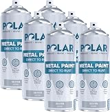 Polar Direct to Rust Metal Spray Paint Satin Silver 6x400ml Durable All-in-One