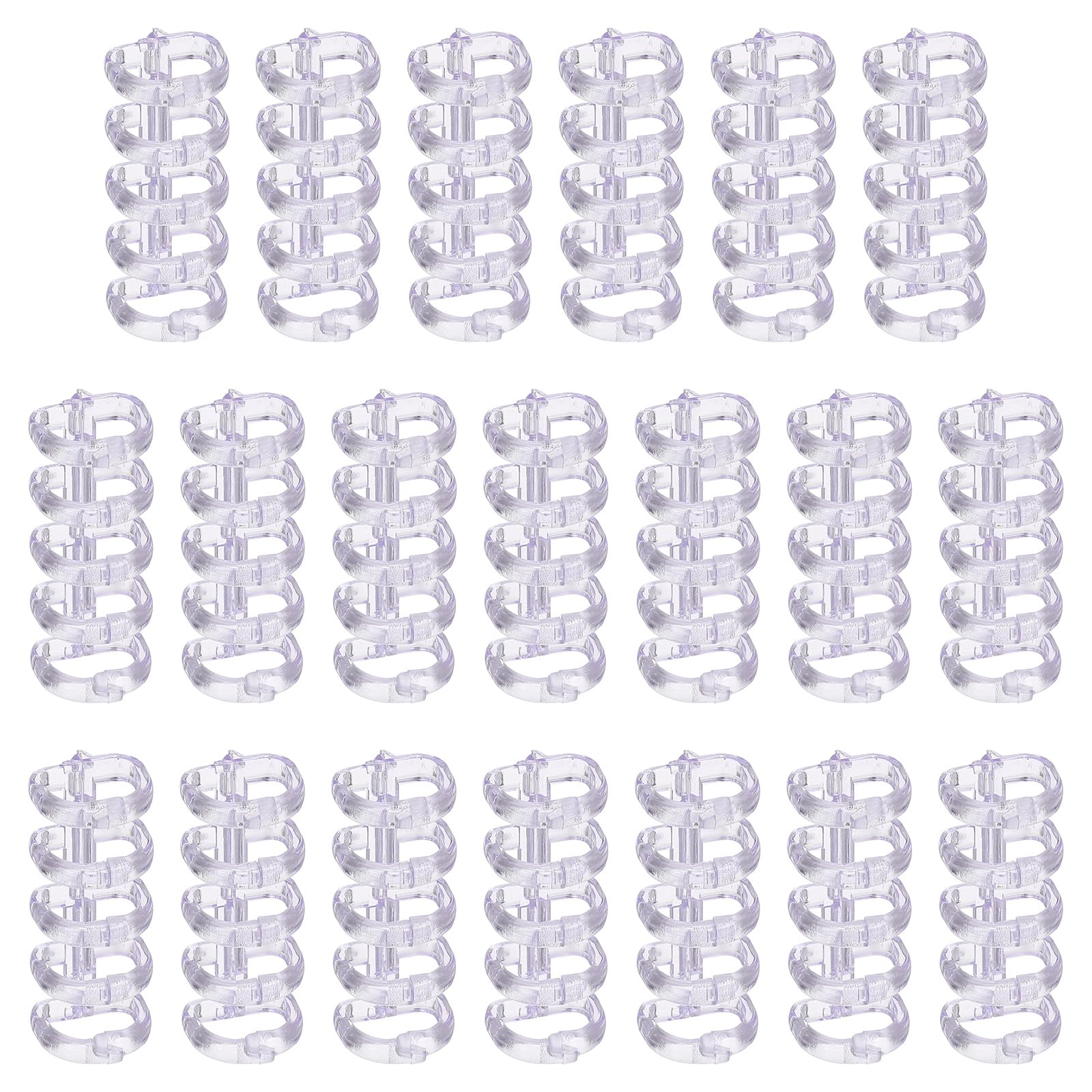 PATIKIL 5-Ring Binding Rings, 1.61"x 0.59"20 Pack Plastic Round Loose-Leaf Rings Comb Folio Binder for Notebook Album and Office Supplies, Light Purple