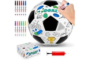 OKWUYiK Size 4 Color Your Own Soccer Ball DIY Custom Soccer Ball Craft Kit with Pump 12 Markers Personalized Youth Toddler Training Paint Your Own Toy Creative Gift for Kids Boys Girls