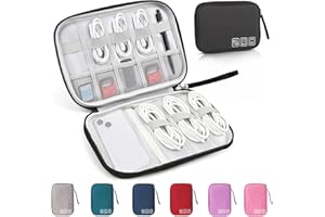 YONSEN Travel Cable Organizer Bag, Electronics Organizer Tech Pouch with Double Layers for Cords, Chargers, Phone, Earphones, USBs, SD Cards - Travel Essentials Portable Waterproof Tech Pouch