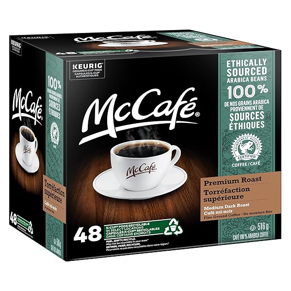 MCCAFÉ PREMIUM MEDIUM DARK ROAST K-CUP COFFEE PODS, 48 COUNT, ETHICALLY SOURCED, FOR KEURIG COFFEE MAKERS