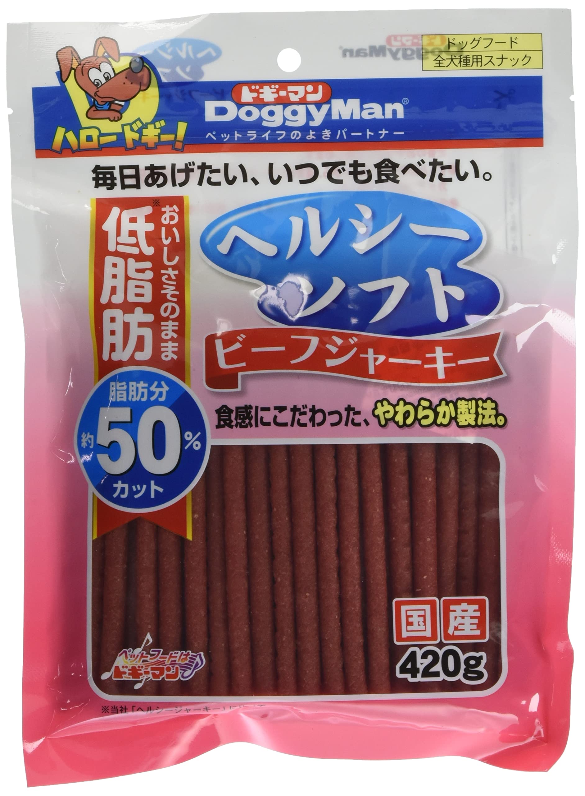 ドギーマン 犬用おやつ ヘルシーソフトビーフジャーキー ビーフ 420グラム (x 1)商品画像