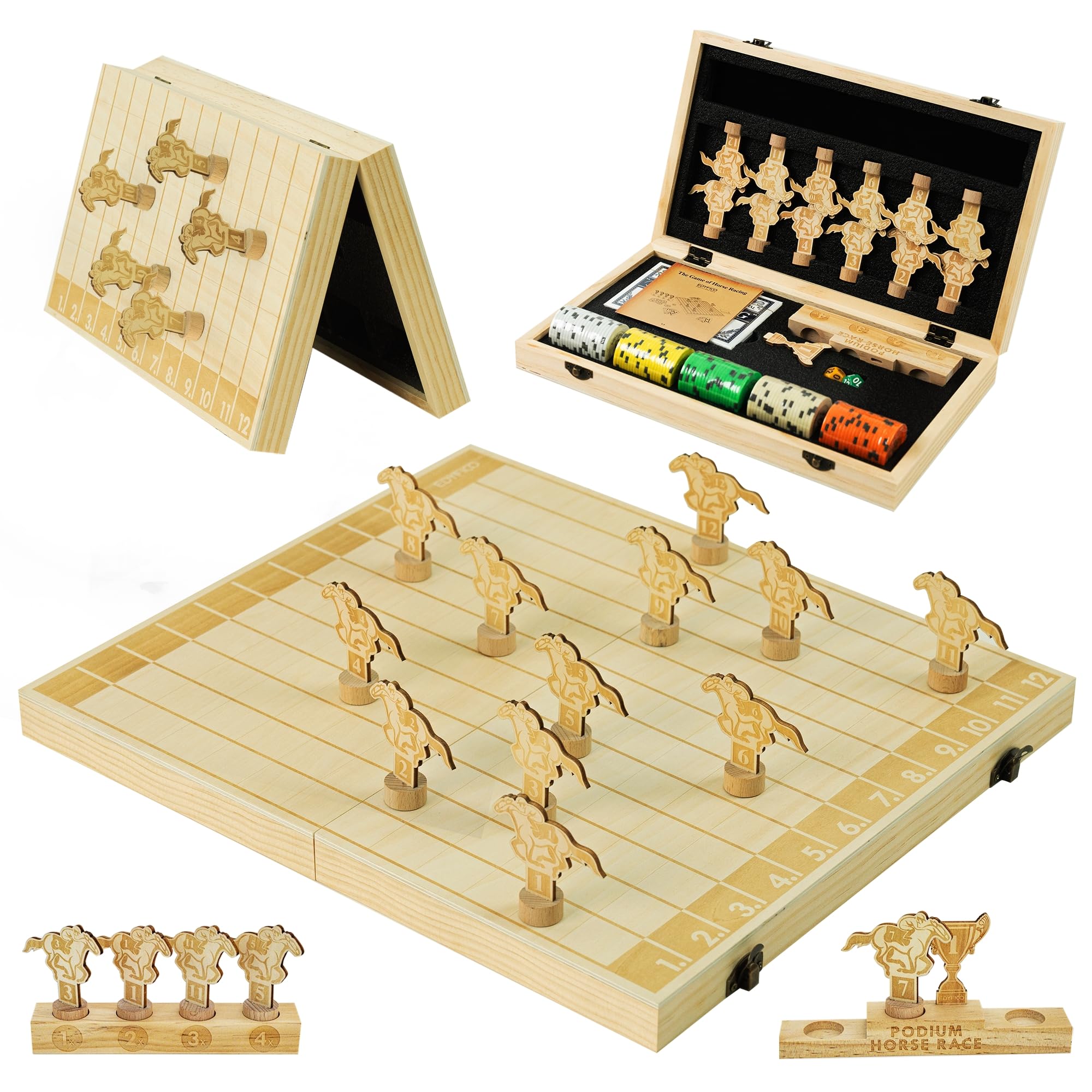 Photo 1 of ****Factory seal****

Horse Race Board Game, Magnetic Horse Racing Game with 100 Chips, 12 Magnet Wooden Horses, 2 D12 & 2 Cards, Thickened Solid Wood Horse Game Set Luxury Board Games for Family Nights Party Gifts