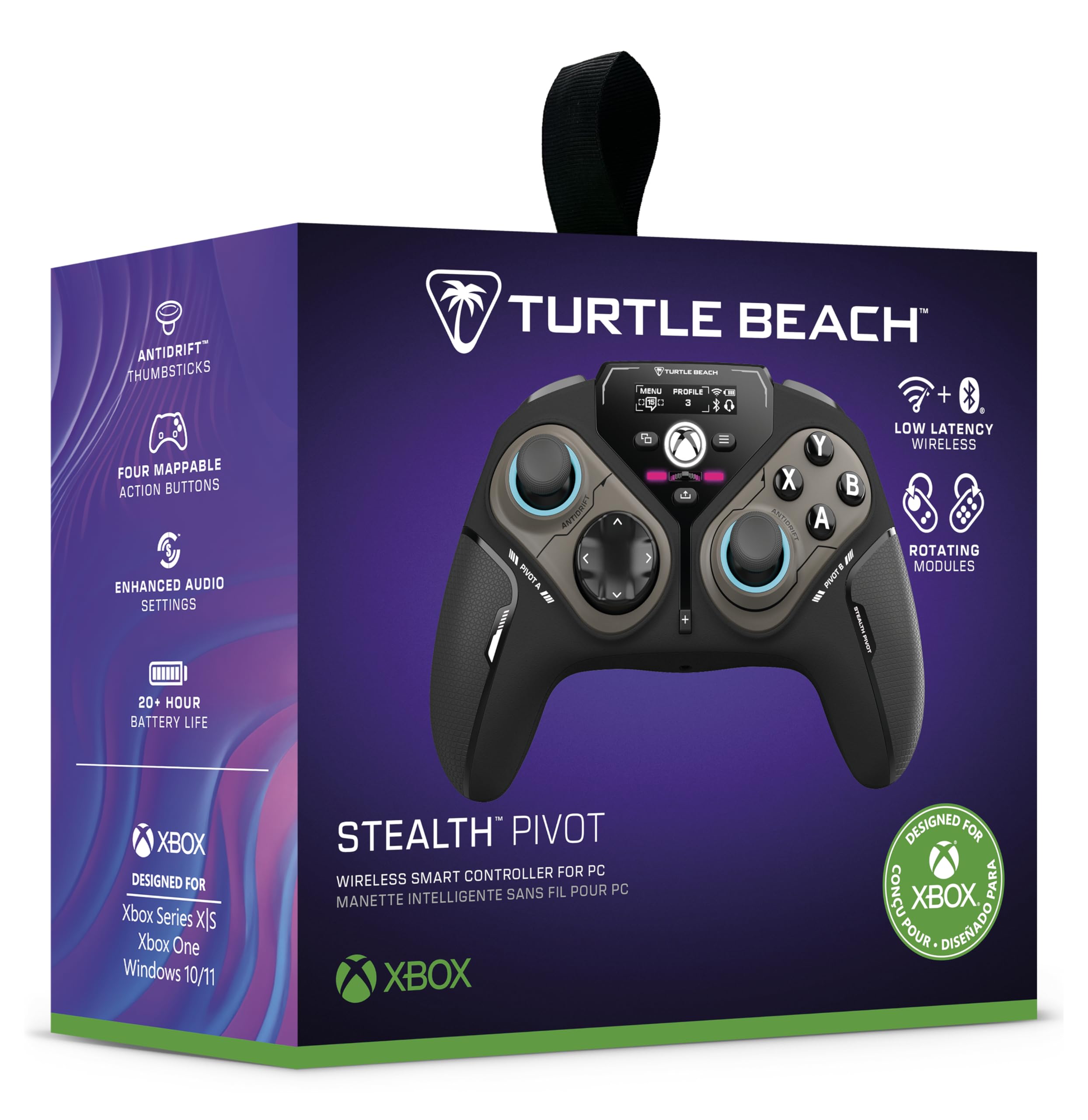 Turtle Beach Stealth Pivot kabelloser, Smarter Game-Controller – Windows PC, Xbox Series X|S, Xbox One – Drehmodule, Display-Dashboard, Hall-Effekt-Sticks, zuweisbare Tasten, Bluetooth 7