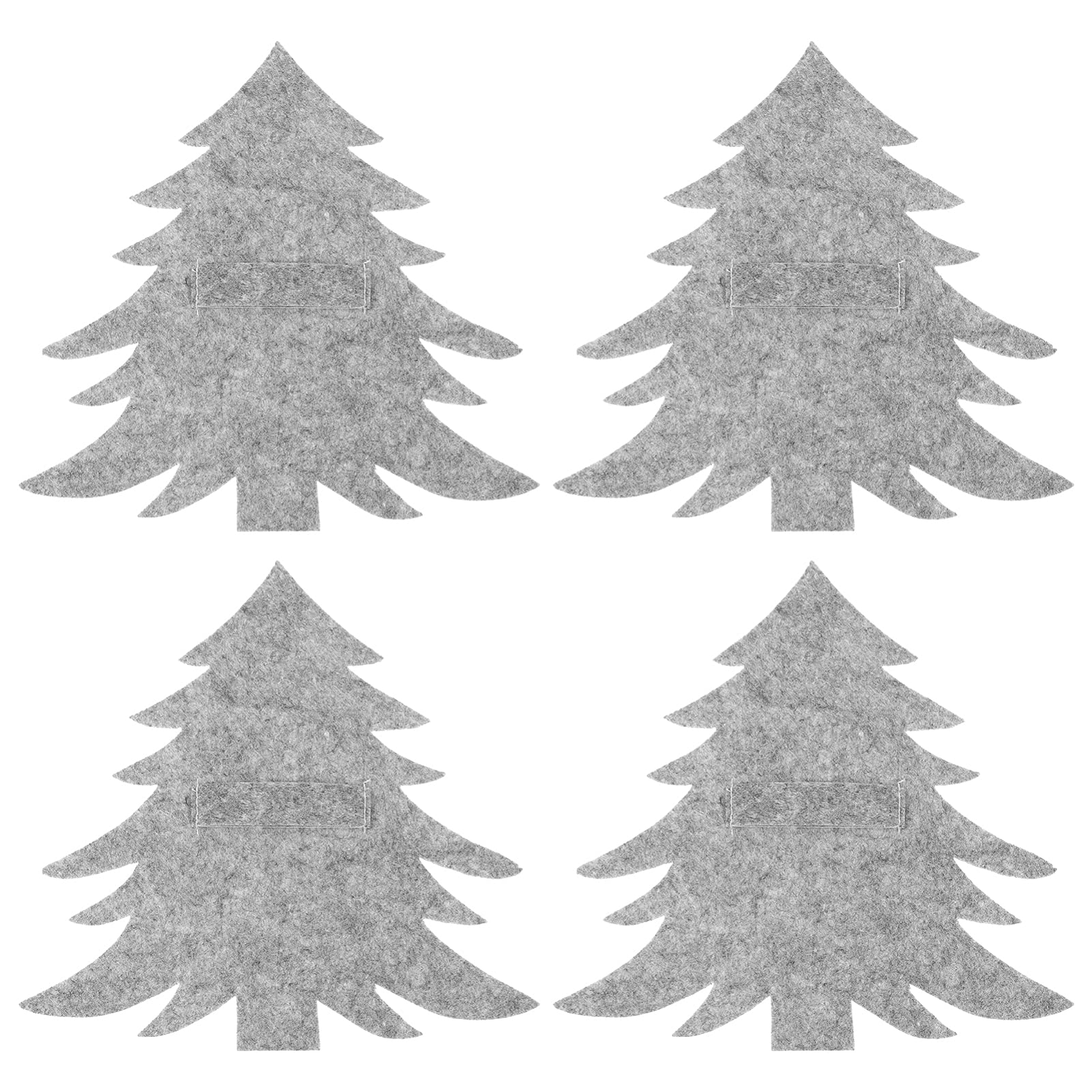 4PCS Christmas Tree Cutlery Holder Felt Christmas Tableware Holders Forks Bag Xmas Tree Silverware Pouch Pockets Xmas Dinner Table Centerpieces Decor