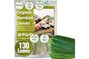 FRESHDRINKUS 130+ Premium Bamboo Whole Leaves, Bamboo Leaf, Organic, Non GMO, Sugar Free, Gluten Free, Whole Big Leaves, Bamboo Leaf For Cooking