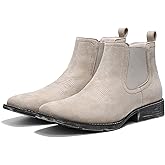 IUV Genuine Cowhide Suede Chelsea Boots For Men Western Boots Ankle Boot Casual Dress Slip On