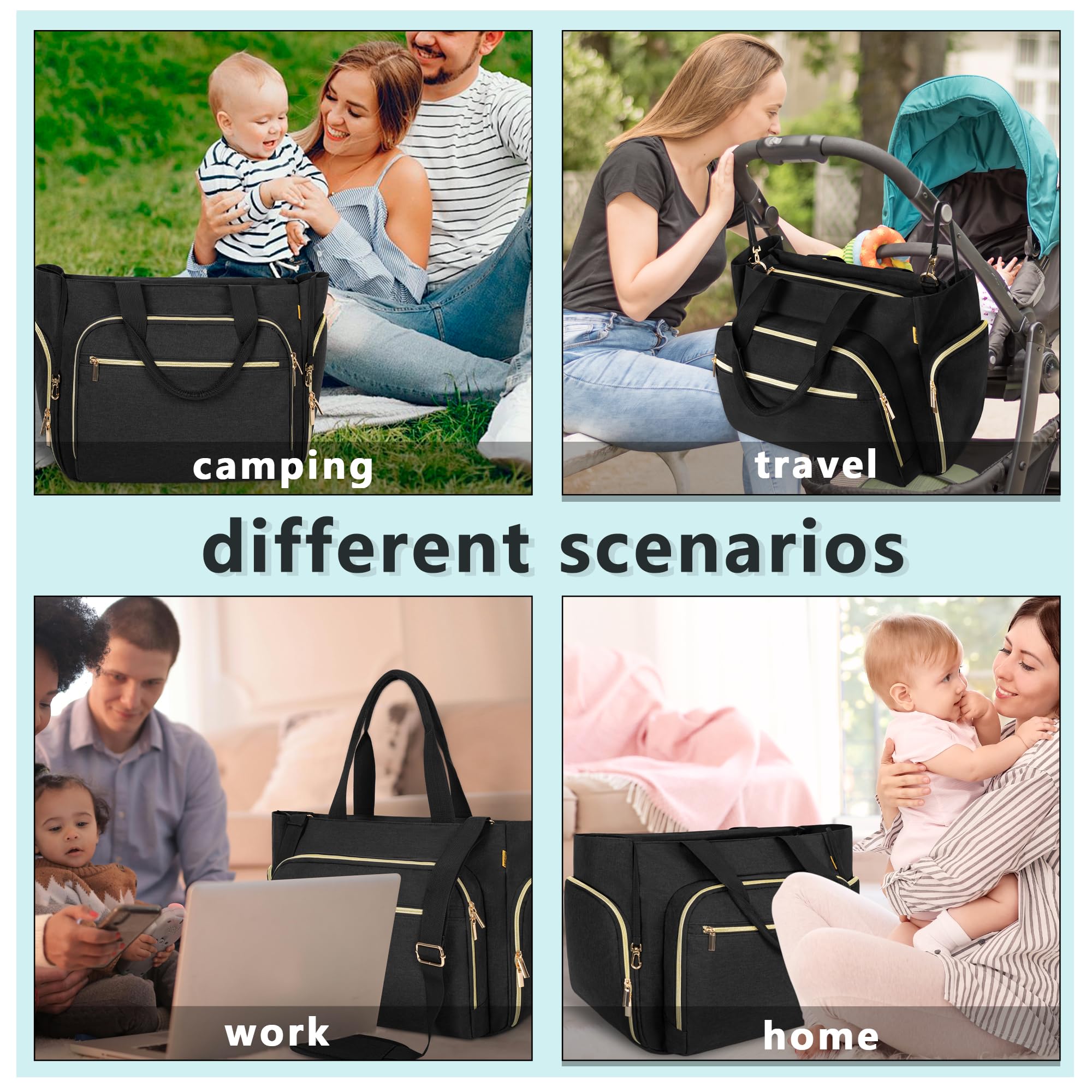 TORIBIO Breast Pump Bag for Spectra S1/S2, Medela, Rainyb, Elvie, Evenflo, Breastfeeding Mom Bag Diaper Tote Bag with 15