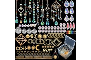 Acidea DIY Sun Catchers, 400 pcs Suncatchers Making Supplies Kit for Adults, Crystals Crafts Prism Hanging Decorative Rainbow