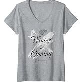 Womens Game Of Thrones Winter Is Coming Paint Swipe V-Neck T-Shirt
