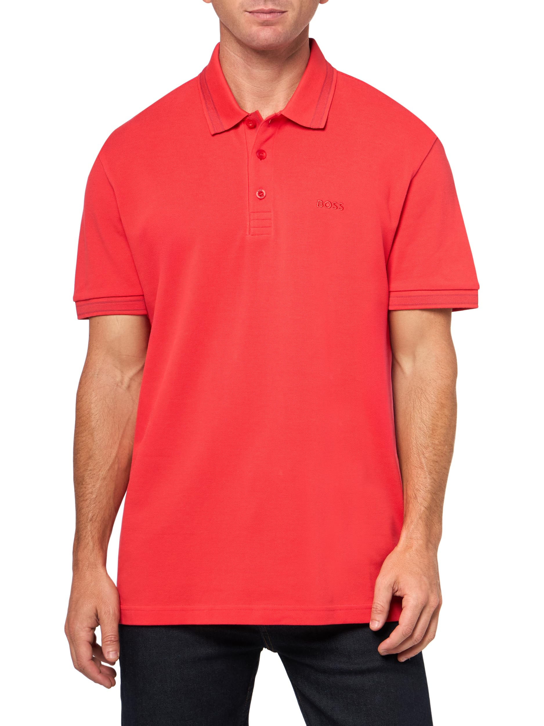 BOSS, Paddy Short Sleeve Polo Shirt, Hibiscus red, S Image