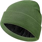 Zando Fleece Lined Beanie for Men & Women - Warm Winter Hats Thermal Running Beanie Soft Thick Knit Hat for Cold Weather Wear