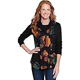 Ali Miles Knit Pop-Over Cowl Neck Long Sleeves