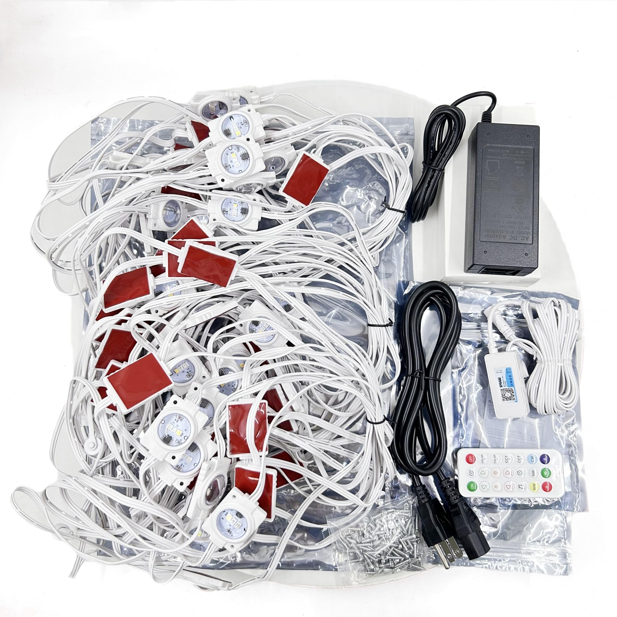 Photo 1 of Q QINGCHEN RGBW LED Module Light UL Listed RGB+White 72pcs 108ft with Voice APP Remote Control for Permanent Outdoor Eave roof Perimeter Storefront Waterproof (Power Supply and Controller Included)