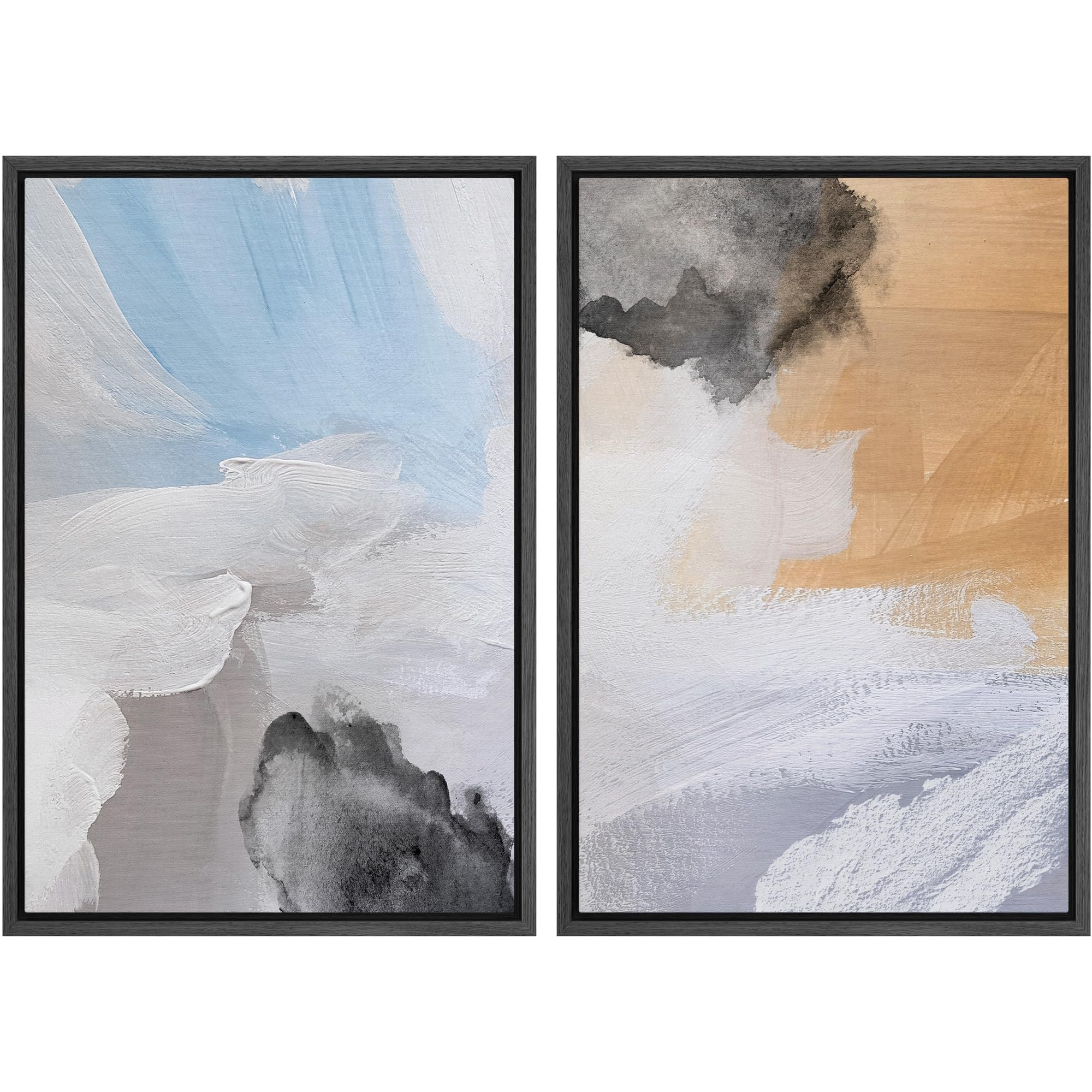 MUDECOR Framed Canvas Print Wall Art Abstract Blue
