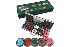 BULLETS PLAYING CARDS Bullets Poker Set – Complete Chip Set with Case, Playing Cards, Dices, and Travel Case – Professional for Texas Hold'em, Blackjack, Poker Games, and Casino Chips, 500 Clay 'Corrado' Chips.