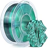 SUNLU Silk Dual Color Pla Filament, Silk PLA 3D Printer Filament 1.75mm, Shiny Silk Texture, Dimensional Accuracy +/- 0.02mm, 1KG Spool (2.2 lbs), PLA Silk Dual Color (Black Green)