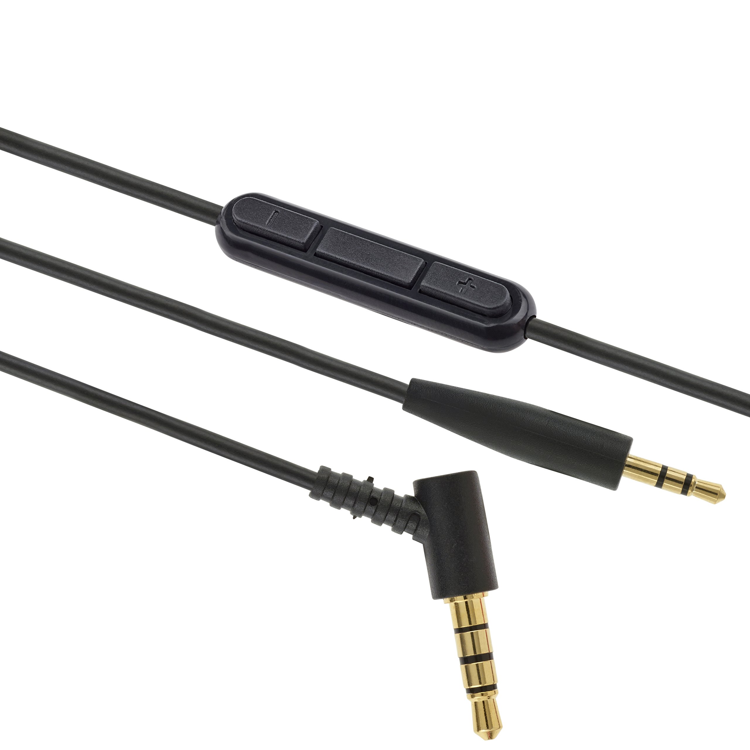 AGS Retail Ltd Compatible Audio Cable Replacement for Bose Noise Cancelling NC700, iOS, Android - Black,1.5m Headphone Cable with Mic and Gold-Plated Stepped Jacks with In-Line Remote