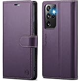 FLIPALM Wallet Case for Samsung Galaxy S21 Ultra, RFID Blocking Credit Card Holder, PU Leather Folio Flip Kickstand Protective Shockproof Cover for Samsung S21 Ultra (Purple)
