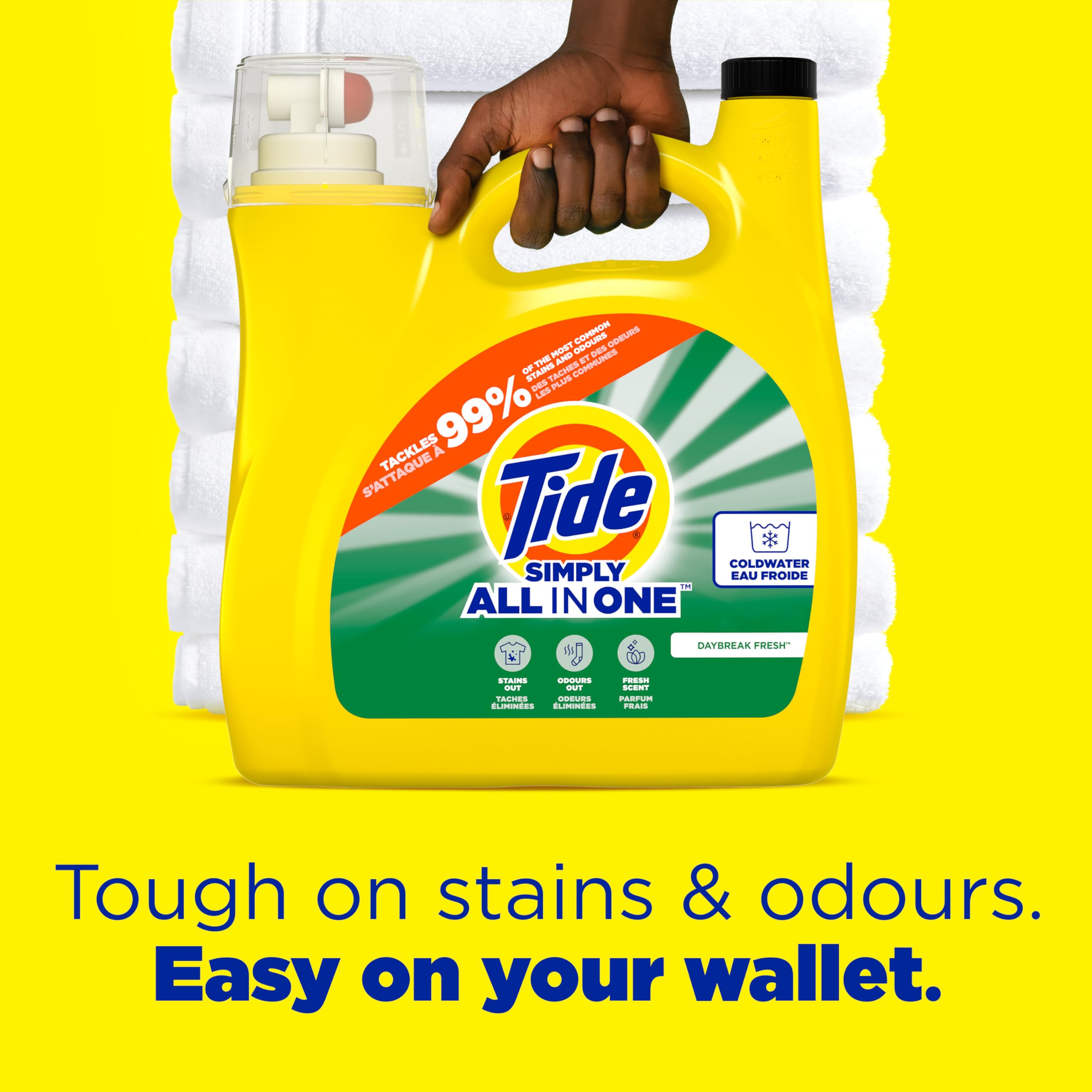 Tide Simply Liquid Laundry Detergent, Daybreak Fresh, 168 oz, 128 Loads