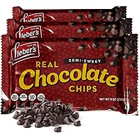 Lieber’s Vegan Semi-Sweet Real Chocolate Chips, 9 oz – Gluten Free, Dairy Free, Kosher Parve, Low Calorie Chocolate Chips for