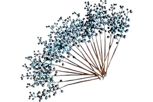 OrgMemory Artificial Berry, Fake Burgundy Berry, (20 pcs, 12" Each), Artificial Berries Stems for Xmas Tree Wreath Decorations Home Decor (blue)