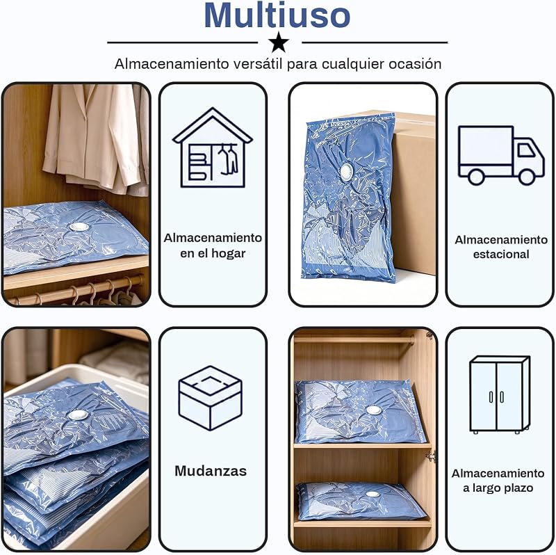 Sacos de Vácuo Roupa com Bomba de Vácuo Elétrica sem Fios, contendo 16 Sacos de Vácuo (3 * 74 x 54 cm, 5 * 64 x 47 cm, 8 * 50 x 40 cm), Adequados para Viagens, Mudanças e Armazenamento
