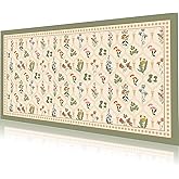 Desk Pad, ZAXOXAZ PU Lesther Desk Protector, 31.5" x 15.7" XXL Large Extended Mouse Pad, Big Floral Desk Mat Flowers Desk Blotter, Laptop Desk Pad, Waterproof Desk Writing Pad for Office and Home