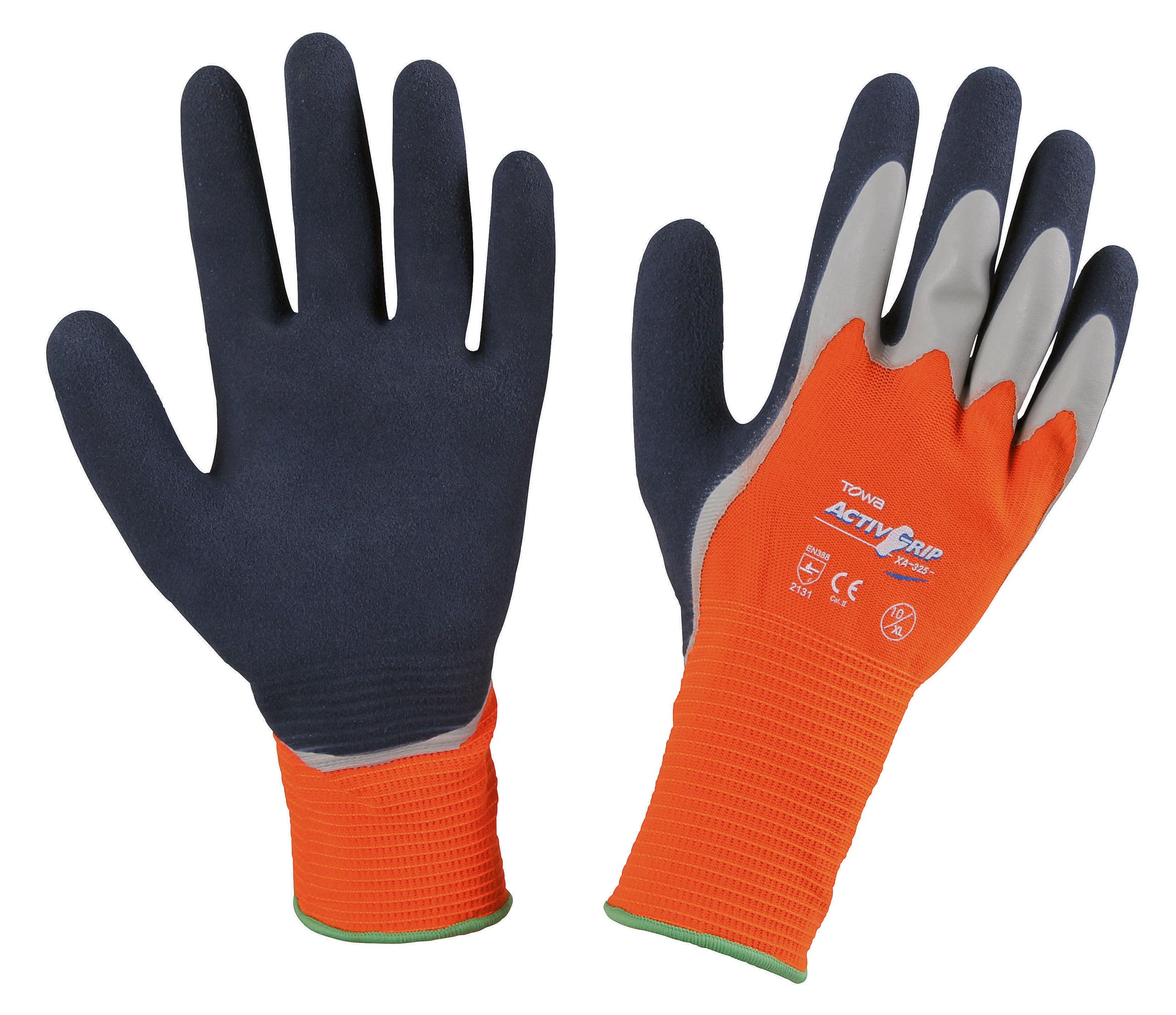 Kerbl Glove fine-knit, Activ Grip XA325, poly./cotton, size 11, Orange