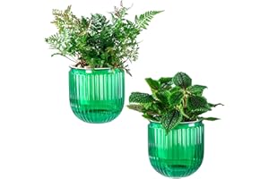 Melphoe Self Watering Pots for Indoor Plants Planter, 4.3 Inch 2 Pack Planters Self Watering Plant Pots for Flower, Houseplants, Succulent, African Violets and Cactus with Drainage