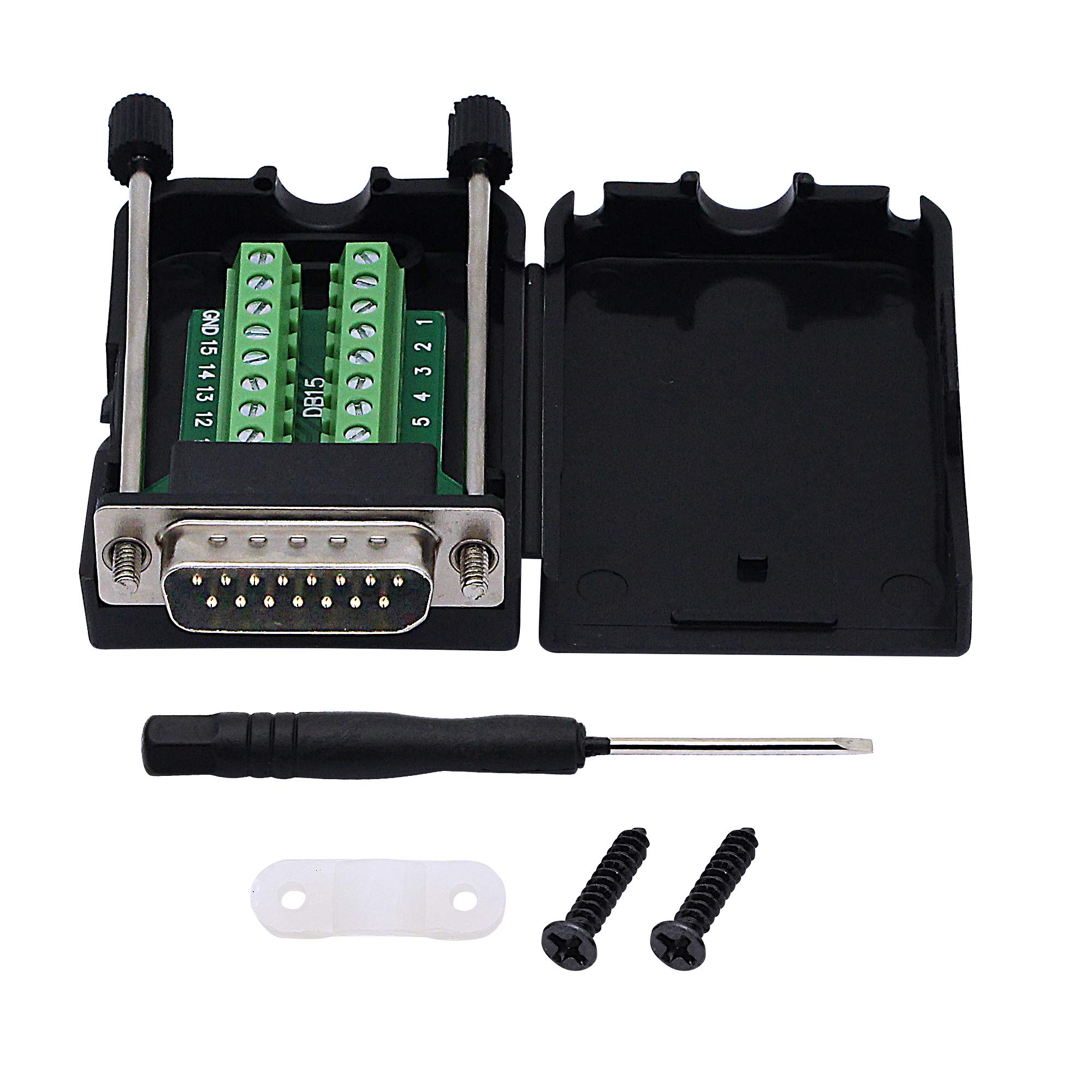 CERRXIAN DB15 Adapter 15-pin Port Adapter to Terminal Connector Signal Module With Case (Male 1)
