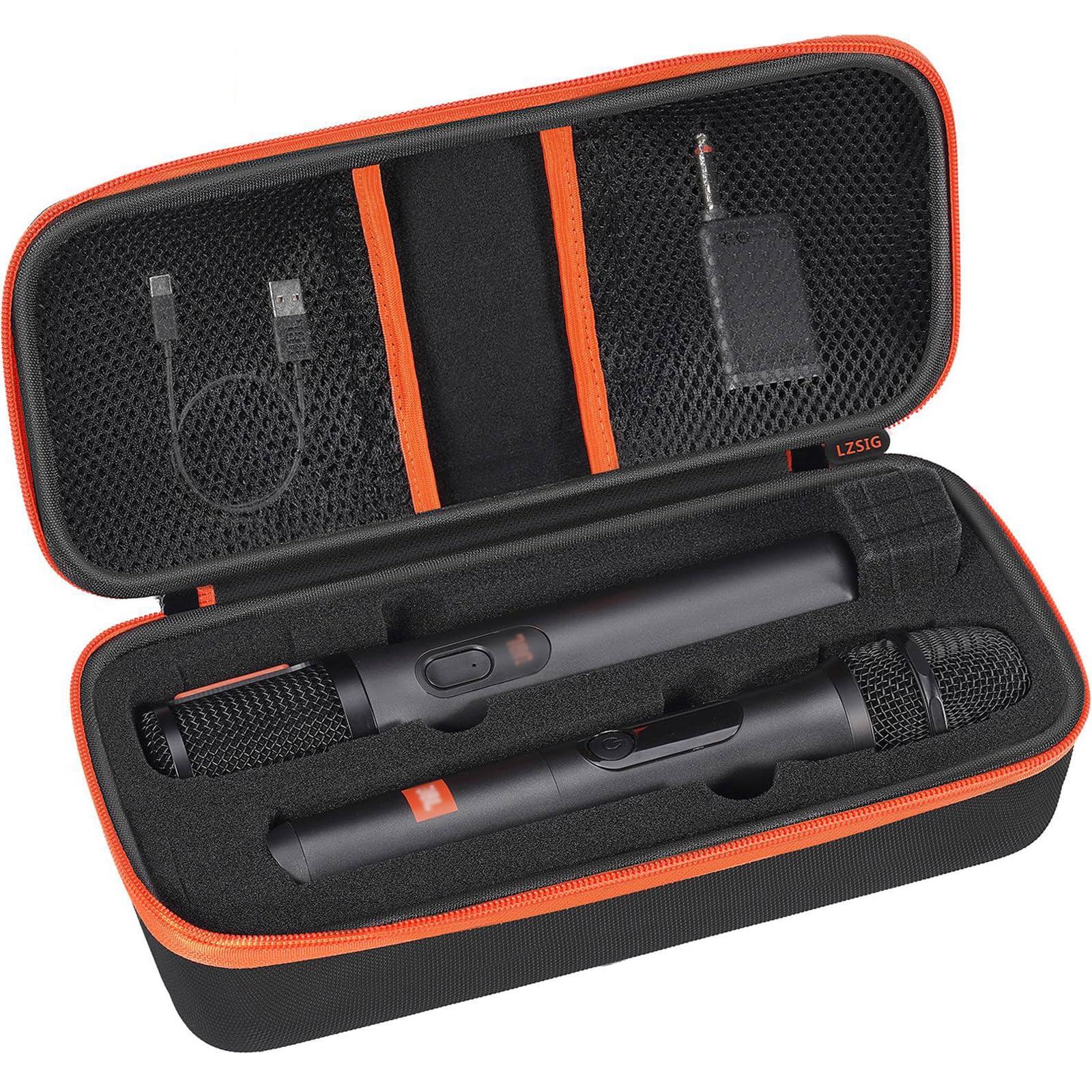 Photo 1 of Wireless Microphone Case Compatible with JBL Wireless Two Microphone System, Dual Wireless Mic Case for Party Box, Singing Karaoke Travel Bag for JBL Mic, Receiver, Adapter, AA Batteries (BOX ONLY)