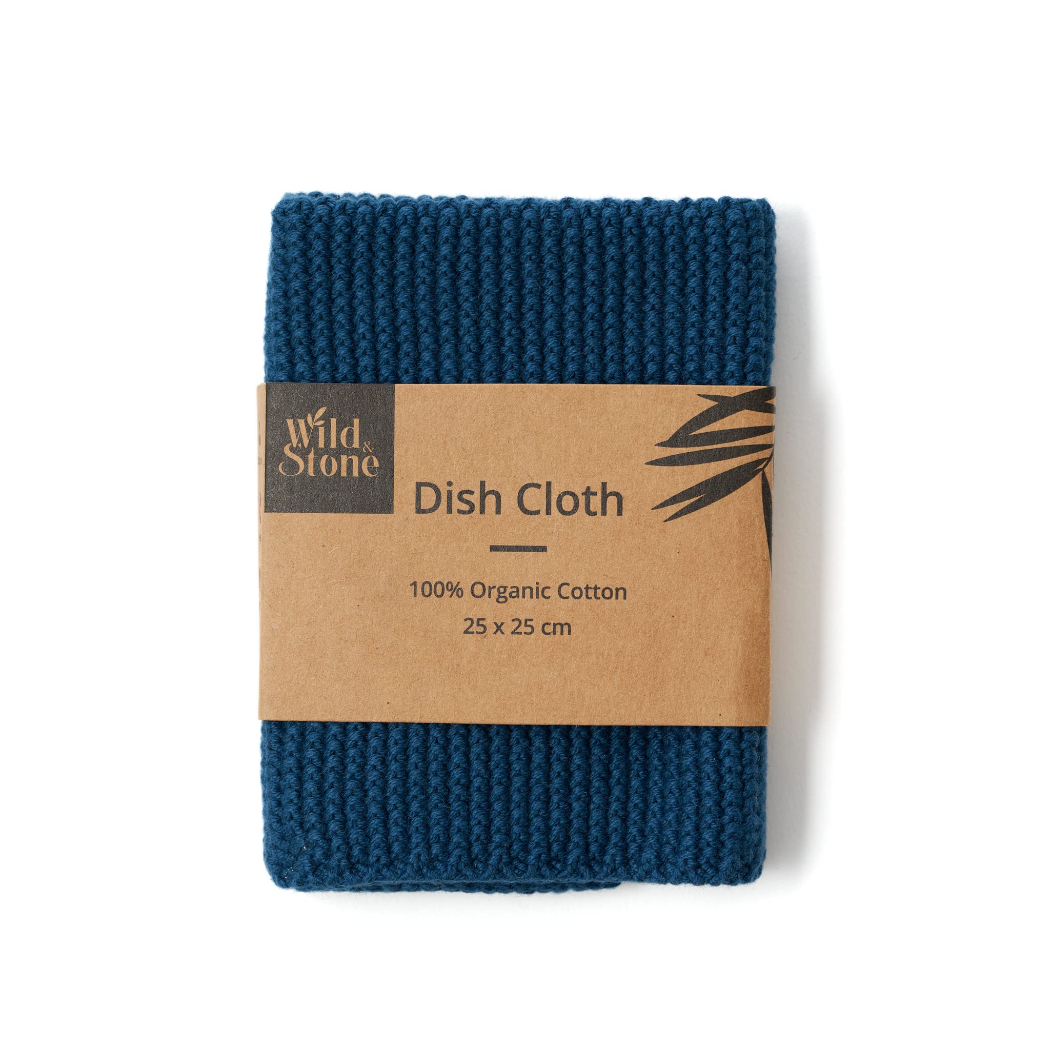 Wild & Stone | Organic Cotton Dish Cloth | Eco-Friendly Kitchen Cloth | Biodegradable & Compostable Cleaning Cloth (Ocean)
