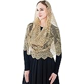 Wgior Spanish Infinity Veils for Church Lace Chapel Veils Catholic Church Veil Latin Mass Head Covering Scarf Mantilla