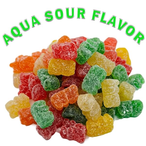 NIMIANO BRAND GUMMI CANDY | SOFT AND CHEWY ASSORTED FLAVOR DELICIOUS GUMMIES | 12 FLAVOR, AQUA SOUR AND NEON | FRESHLY PACKED SEPARATLY OF 3| 5.3 OZ SHARE ZIPPER BAGS | GIFT SET | TOTAL 1 LB. (GUMMI BEARS)