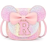 mibasies Toddler Purse Girl Gifts: Girls Birthday Gifts for 3-8 - Toys for Ages 2-4 Purse, Glitter Rainbow, Letter R