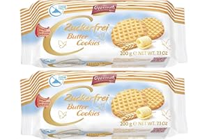 VALUBNDL: Coppenrath Sugar-Free Butter Cookies (2-Pack) – 400g Total (Two 200g Packs) – Authentic German Shortbread Biscuits 