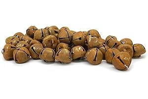 CVHOMEDECO. Vintage Primitive Craft Rusty Tin Jingle Bells for Crafting, Designing and Decorating, 3/4 Inch, Packages of 50.