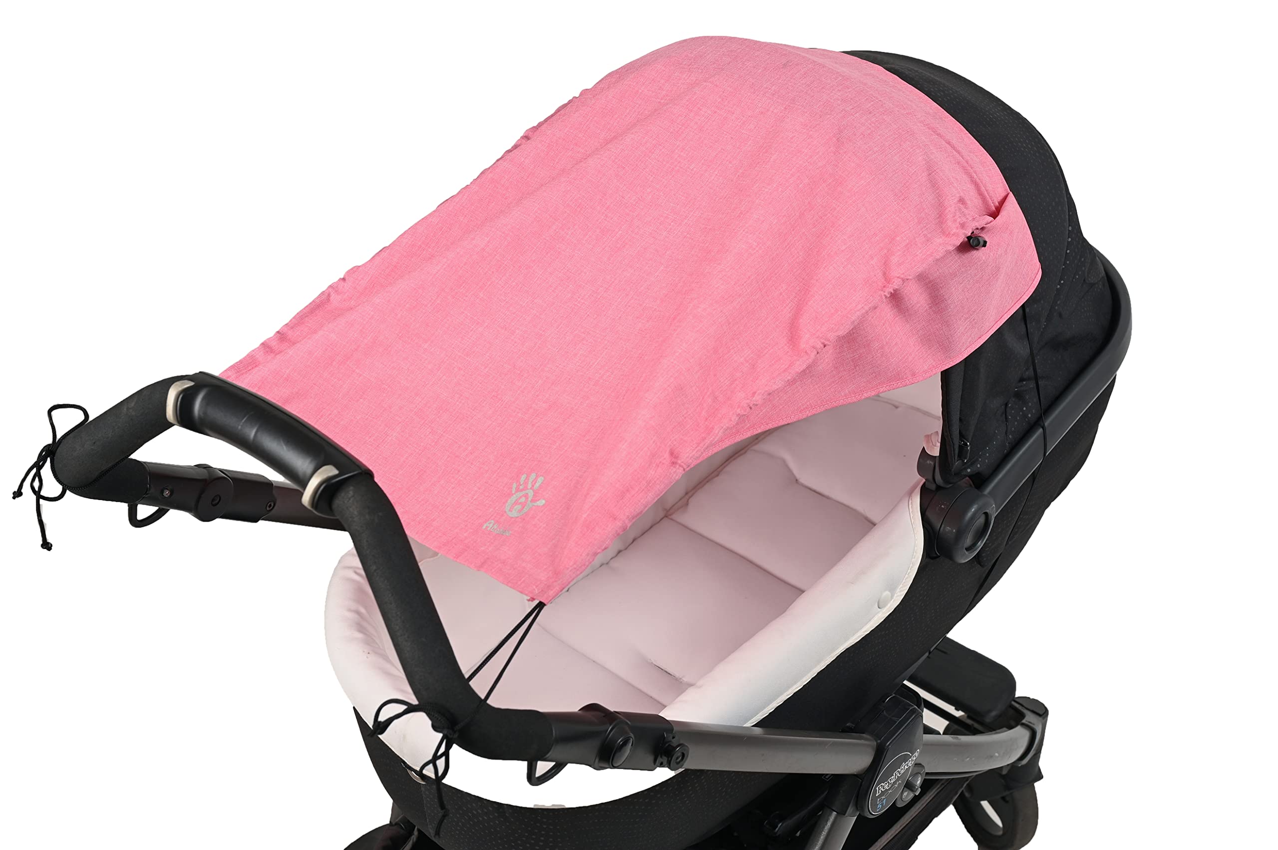 Altabebe (AL7013-27) Universal Awning with Side Sun Protection, UV Protection 50+, for Prams, Baby Carrycot – Tear-Resistant Baby Sun Protection to Roll Up – Colour: Melange Pink
