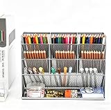 Marbrasse Mesh Desk Organiser 9 Compartments Pen Holder Silver view 7