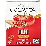 Colavita Italian Diced Tomatoes, Tetra Recart Box, Eco-Friendly, Sustainable (Pack of 16)