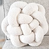 2C Home Large White Knot Pillow | 13" Knotted Pillow | Handmade Knot Throw Pillow | Cute & Funky Throw Pillows | Bed Decorative Pillows | Sherpa Pillow Material | Knot Pillows